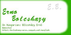 erno bolcshazy business card