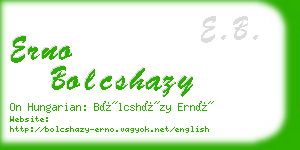 erno bolcshazy business card